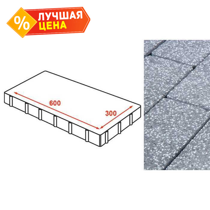 Плита тротуарная Готика Granite FINERRO, Суxовязский 600x300x80 мм