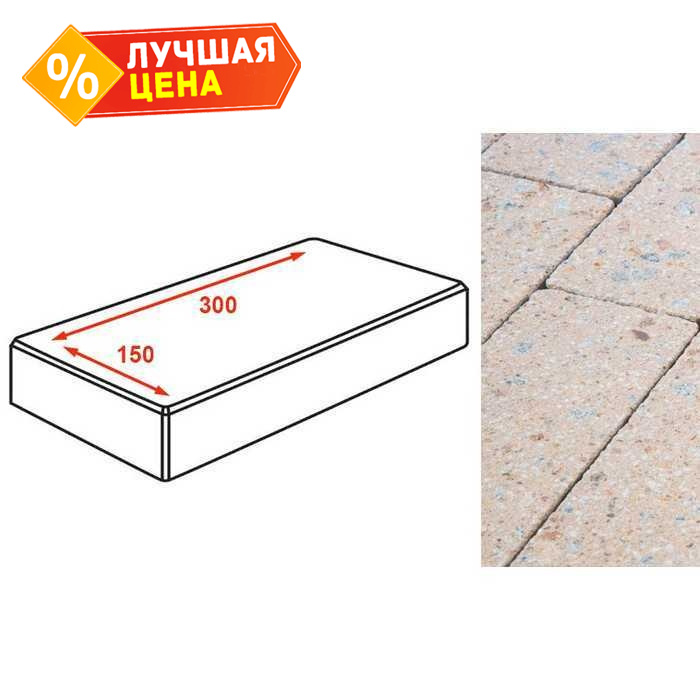 Плитка тротуарная Готика Granite FINERRO, картано, Павловское 300x150x80 мм