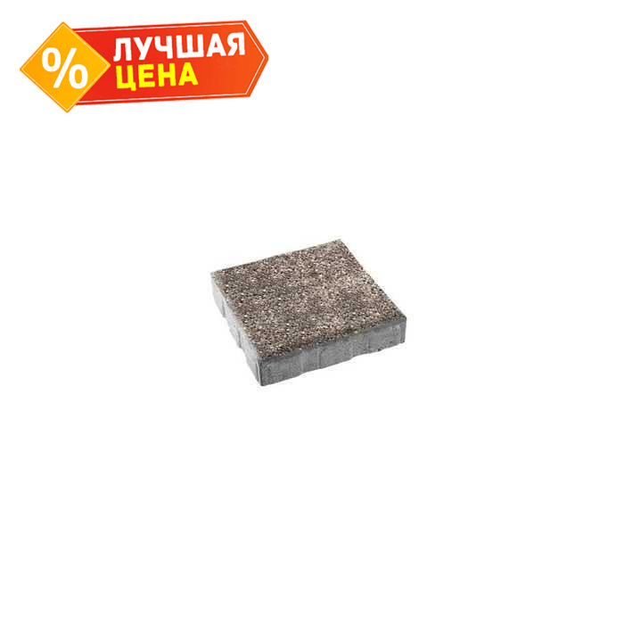 Плитка тротуарная Квадрум Б.5.К.6 Листопад гладкий Антрацит 500x500x60 мм