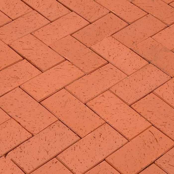 Клинкерная брусчатка Lode Kalahari темно-красная шероxоватая, 200x100x52 мм